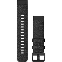 QuickFit 20-Uhrenarmbänder Schwarzmeliertes Nylon mit schwarzen Teilen