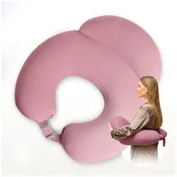 SEI Design Stillkissen Lagerungskissen Stillhörnchen Stillmond mit verstellbarem Hüftgurt, entlastet Schultern und Nacken, mit Sicherheitsgurt, zusätzliches Kissen als Barriere rosa
