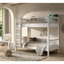 Vipack Etagenbett , Weiß , Holz , Buche , massiv , Höhe ca. 26 cm , seitenverkehrt montierbar , 90x200 cm , Babymöbel & Kindermöbel, Kinderzimmer & Jugendzimmer, Stockbetten
