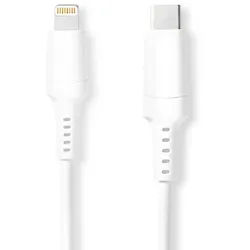 Nedis 1m USB-C Lightning Kabel für iPad, iPhone, iPod, weiß