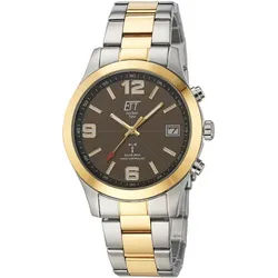 ETT Funkuhr Gobi EGS-11484-22M, Armbanduhr, Herrenuhr, Datum, Solar, Edelstahlarmband silberfarben