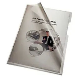 Bene Premium Sichthüllen 205000 DIN A4 Glasklar Grau PVC 150 Mikron 100 Stück