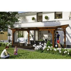 SKANHOLZ Terrassenüberdachung »Sanremo«, Breite: 648 cm, Dach: Polycarbonat (PC), nussbaum - braun