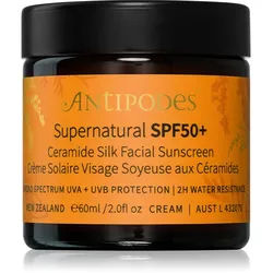 Antipodes Supernatural SPF50+ Ceramide Silk Facial Sunscreen Schützende Gesichtscreme mit Ceramiden SPF 50+ 60 ml