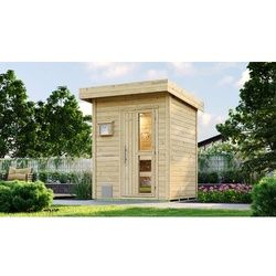 WEKA Saunahaus »NAANTALI«, BxTxH: 186,6 x 186,6 x 253 cm, 9 kW Starkstromofen - beige