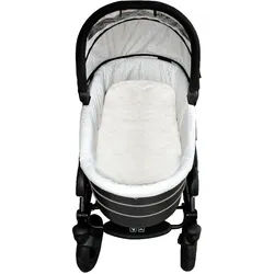 Babylammfell Einlage - echtes Lammfell, Heitmann Felle, ideal für Soft-Tragtaschen, Kinderwagen, Buggy, Kinderbett, waschbar weiß