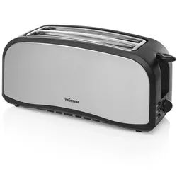 Tristar Toaster Tristar Edelstahl Toaster mit Brötchenaufsatz - 6 Bräunungsstufen/ 2, 1400 W, Doppelter Schlitz - Edelstahlgehäuse silberfarben