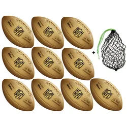 Wilson Football NFL Duke Metallic - 10er Ballpaket inkl. Ballnetz