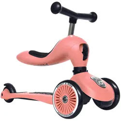 Scoot and Ride Laufrad/Kinderscooter 2in1 , Koralle , Metall, Kunststoff , 24x37x55 cm , unisex , höhenverstellbarer Lenker, weicher Sitz, Anti-Überschlag-Vorrichtung , Freizeit & Co, Gartenspielzeug, Scooter