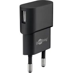 Goobay USB-Ladegerät (5W) schwarz - kompaktes USB-Netzteil mit 1xUSB Anschluss