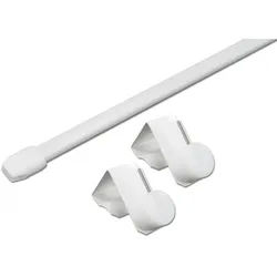 dekondo Gardinenstange Vitragestange "Capri", ausziehbar, Fenstermontage, Fensterhaken klemmbar, inkl. Fensterhaken für einen Klemmbereich von 15-20 mm