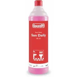 Buzil Buz® Easy San Daily BE 20 Sanitärunterhaltsreiniger, Entfernt Kalkseife, Kalk, Wasser- und Urinstein mühelos und streifenfrei, 1 Liter - Flasche