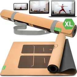 BACKLAxx® Yogamatte Kork mit Naturkautschuk 183x61x0,4cm 1 St braun