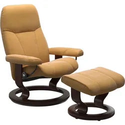 Stressless® Relaxsessel »Consul«, (Set, Relaxsessel mit Hocker), mit Hocker, mit Classic Base, Größe L, Gestell Braun Stressless® honey