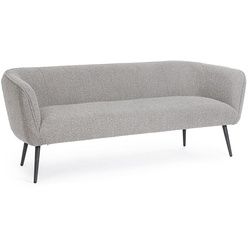 Sofa Avril aus Bouclè-Stoff 3-Sitzer, Grau