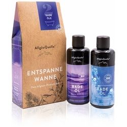 AllgäuQuelle Bio Badeöl-Set mit ätherische-Öle, BIO-Badezusatz, Bade-Essenz Flaschen 200 ml