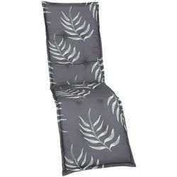 Xxxl Relaxsesselauflage , Anthrazit , Textil , Blätter , Füllung: Schaumstoff, Vlies , 50x7x170 cm , Oeko-Tex® Standard 100 , pflegeleicht, hochwertige Qualität, langlebig, für den Außenbereich geeignet, mittels Bändern zu befestigen, mittels Gurtband zu befestigen , Gartenmöbel, Gartenpolster & Auflagen, Sesselauflagen