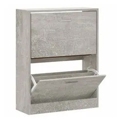 vidaXL Schuhschrank NA Schuhschrank Betongrau 63x24x81 cm Spanplatte grau