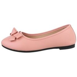 Ital-Design Damen Freizeit Ballerina Blockabsatz Klassische Ballerinas in Altrosa rosa 41