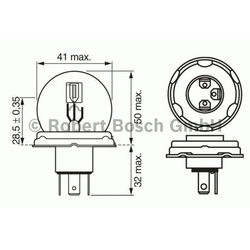 Glühlampe Sekundär BOSCH R2 Pure Light 12V, 45/40W