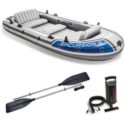 Intex Schlauchboot Excursion 5 Set | 366 x 168 x 43 cm | bis 600 kg