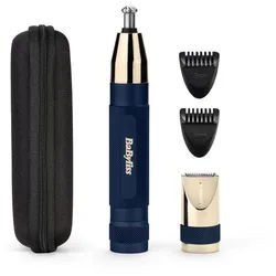 BaByliss Nasen- und Ohrhaartrimmer E112E, Abwaschbare Aufsätze, Nasen- & Ohrenhaartrimmer blau