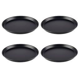 APS Pizzablech, rund, stapelbar, 4er Set, Pizzaform aus Blaublech zum professionellen Pizzabacken, Maße (Ø x H): 30 cm oben, 28 cm unten x 2,5 cm