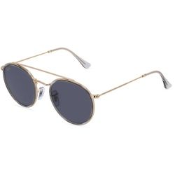 Ray-Ban RB3647N Unisex-Sonnenbrille Vollrand Rund Metall-Gestell, Gold