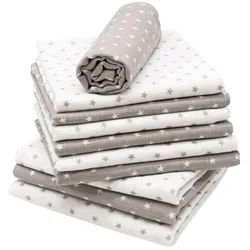 Zollner Spucktücher, 10er-Set, 80x80 cm, 100% Baumwolle, farblich sortiert , Multicolor , Textil , 80x80 cm , Oeko-Tex® Standard 100 , Pflegen, Babypflegeprodukte