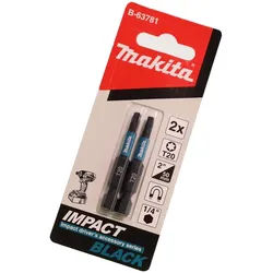 Makita B-63781 T20 6-rund Bit TX20x50 Impact Black | 2 Stück | S2-Spezialstahl