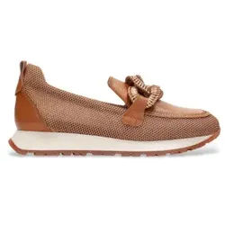 Hispanitas für Damen. HV254065 Braune Kansas Leder Mokassins (37), Wohnung, 1 bis 3 cm, Keine, Lässig