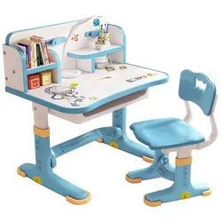 Rutaqian Kinderschreibtisch Kinderschreibtisch Set mit Schubladenstuhl, Schreibtisch (ergonomischer Tisch und Stuhl, höhenverstellbar), Kinder Schreibtisch für Jungs & Mädchen (Blau) blau