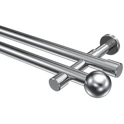 GARDINENSTANGE Prestige Luino 480 cm (geteilt in 3 x 160 cm), 2-läufig (ohne Ringe), 20 mm Ø Chrom