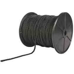 TRIXIE Befestigungsleine für Schutznetze (Rolle: 100 m), 1 m, schwarz