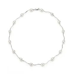 Perlenkette FIRETTI "Schmuck Geschenk Halsschmuck Halskette Halsreif Collier Perle", bunt (silberfarben, weiß), Halsketten, Damen, Perlen Silber 925 (Sterlingsilber), L: 43, Perlen, Silber 925 (Sterlingsilber), Perlenkette, Made in Germany - mit Süßwasserzuchtperle