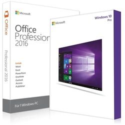 Windows 10 Pro + Office 2016 Professional 32/64 Bit