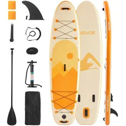 VEVOR aufblasbares Stand Up Paddle Board (304,8 x 83,8 x 15,2 cm) Paddleboard, Komplettset inkl. Pumpe Paddel Finne Rucksack, Knöchelleine Gurt, rutschfestes Deck für Jugendliche und Erwachsene