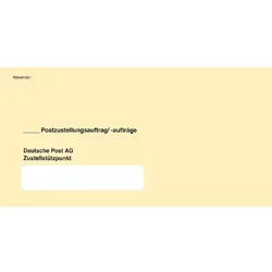 RNK Verlag Versandtasche Postzustellung Äußerer Umschlag 235x120mm mit Fenster nassklebend gelb