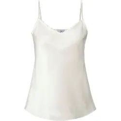 Le top à bretelles spaghetti en 100% soie Peter Hahn Seidenreich blanc