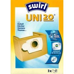 Swirl Universal-Staubsaugerbeutel UNI20, 10-20cm, Ø59-70mm für AEG, Bosch, Clatronic, Einhell, Kärcher Staubsauger