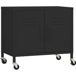 vidaXL Rollschrank mit 2 Fächern, 60/35/56 cm, aus Stahl, in Schwarz , Metall , 1 Fächer , 35x56x60 cm , Büromöbel, Schreibtischcontainer, Rollcontainer