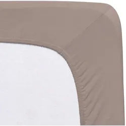 Florella Spannleintuch , Hellbraun , Textil , 90-100x200-220 cm , Oeko-Tex® Standard 100, Oeko-Tex® Made IN Green , Rundumgummi, bügelfrei, für Wasserbetten geeignet, rutschfest auf der Matratze, Spezialgummi für unermüdliche Elastizität, weich und anschmiegsam, formstabil und langlebig, perfekter Sitz, spielend leicht zu überziehen, besonders dehnbar, absolut faltenfreier Sitz, allerhöchster Komfort, geeignet für Boxspringbetten , Heimtextilien, Bettwäsche & Leintücher, Leintücher, Spannleintücher