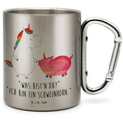 Mr. & Mrs. Panda Tasse Einhorn Schwein - Transparent - Geschenk, Freundschaft, Unicorn, Freu, Edelstahl, Robust & Isolierend