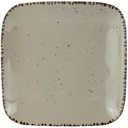 Landscape Speiseteller , Taupe , Keramik , Abstraktes , quadratisch , 27x27 cm , Lfgb, Handmade Quality , handbemalt, lebensmittelecht , Geschirr, Teller, Speiseteller