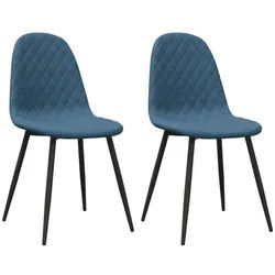 vidaXL Esszimmerstuhl Esszimmerstühle 2 Stk. Blau Samt (2 St) blau