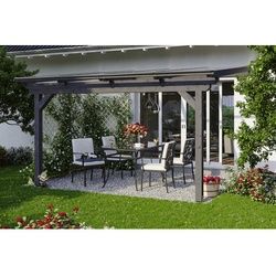 SKANHOLZ Terrassenüberdachung »Ancona«, Breite: 434 cm, Dach: Polycarbonat (PC), schiefer - grau