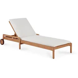 Ethnicraft Jack Gartenliege verstellbar mit Stoffauflage Teak 216x84 cm - Natur