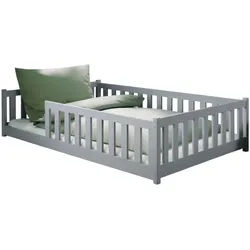 Kids Collective Bodenbett 120x200 cm in Aschgrau , Hellgrau , Holz , 120x200 cm , Babymöbel & Kindermöbel, Kinderzimmer & Jugendzimmer, Kinderbetten