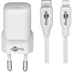 Goobay Lightning/USB-CTM PD-Ladeset (30 W) - USB-CTM Netzteil 30 W inklusive USB-CTM auf Lightning Kabel für z.B. iPhone 12