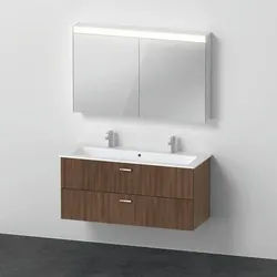 Duravit XBase Möbelwaschtisch mit Waschtischunterbau und Spiegelschrank 1230x490x200 mm - XB00670212 XB0067021210000
